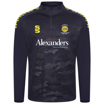 Camo 1/4 Zip Performance Top : Navy