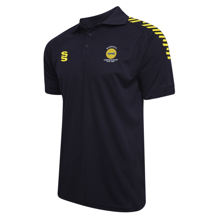 BARWELL CC Dual Solid Colour Polo : Navy