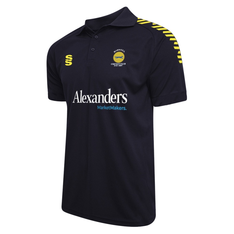 BARWELL CC Dual Solid Colour Polo : Navy